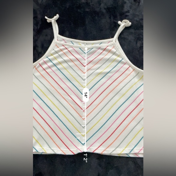 There Abouts Girl’s Size Large Striped Multicolor Ribbed Tank Top - Picture 5 of 6